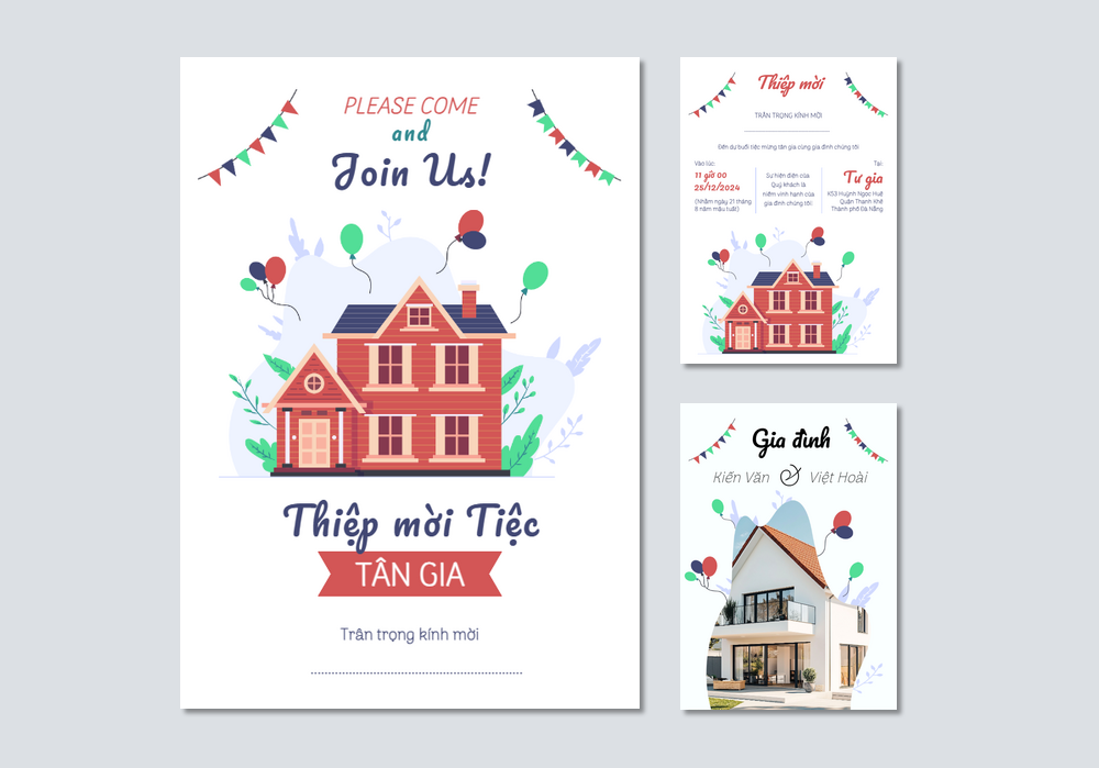Mẫu thiệp tân gia Có Hình, Hiện Đại, Hoạt Hình 184 | Thiệp mời online | InvitePro by Biihappy