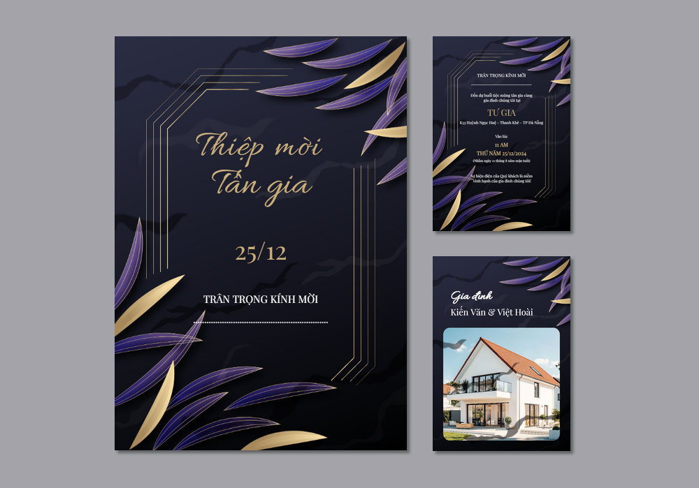 Mẫu thiệp tân gia Sang Trọng, Có Hình, Hoa Lá, Hiện Đại 282 | Thiệp mời online | InvitePro by Biihappy