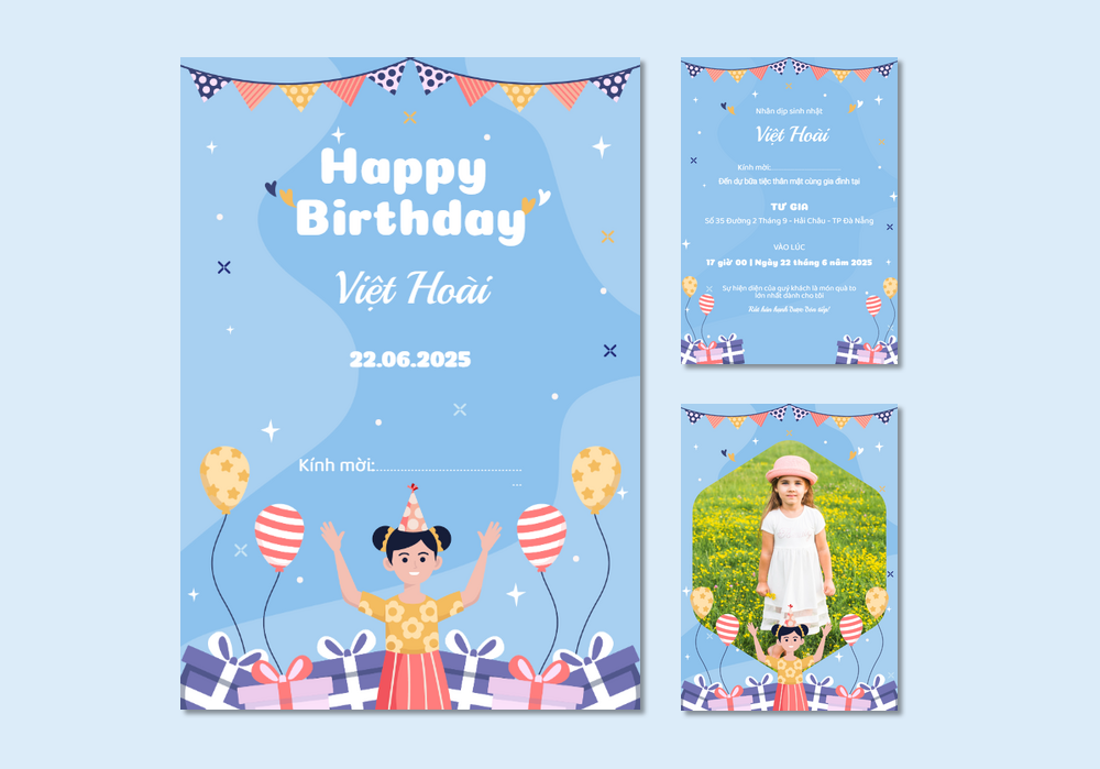 Mẫu thiệp sinh nhật Có Hình, Hoạt Hình, Cho Thiếu Nhi 342 | Thiệp mời online | InvitePro by Biihappy