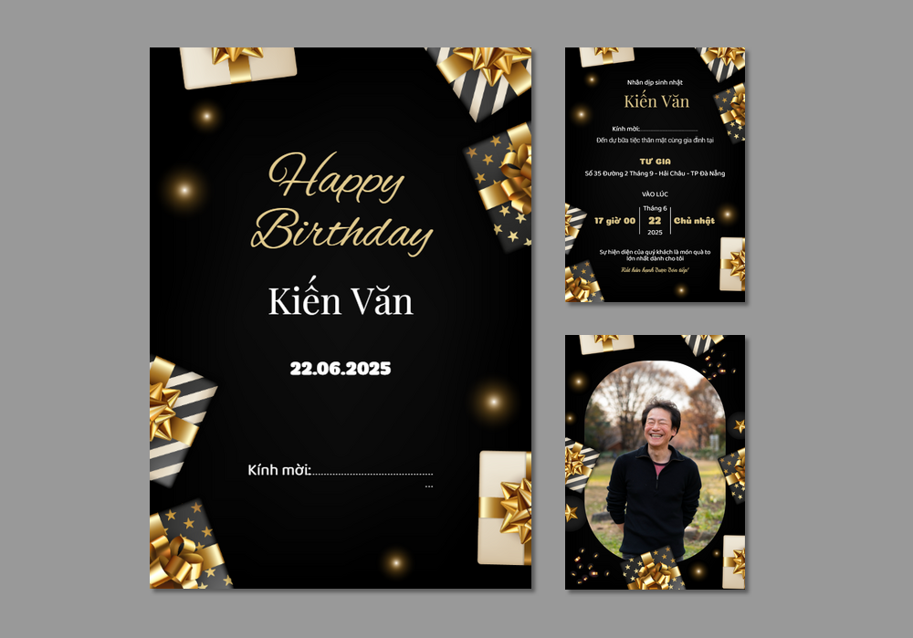 Mẫu thiệp sinh nhật Có Hình, Hiện Đại, Cho Người Lớn Tuổi 349 | Thiệp mời online | InvitePro by Biihappy