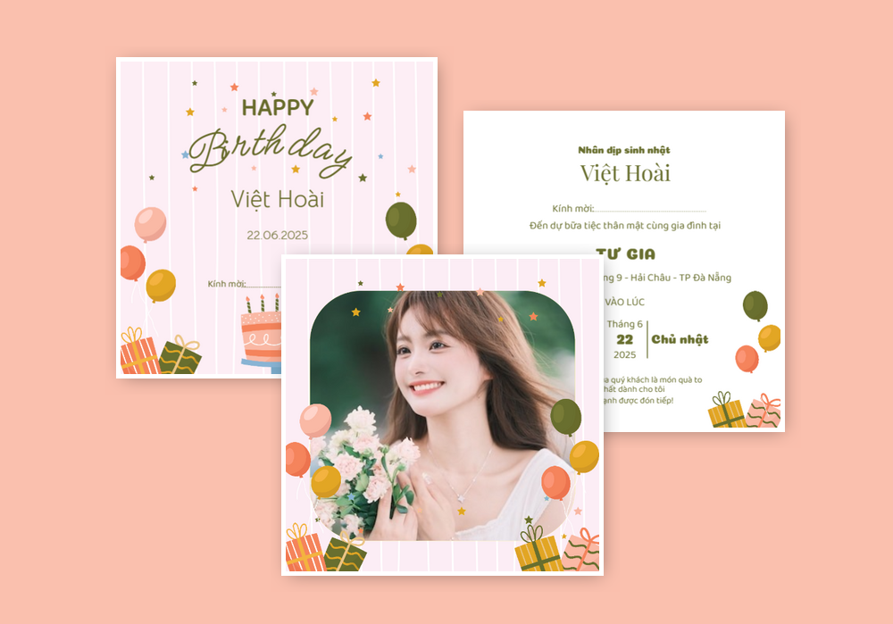 Mẫu thiệp sinh nhật Có Hình, Truyền Thống 409 | Thiệp mời online | InvitePro by Biihappy