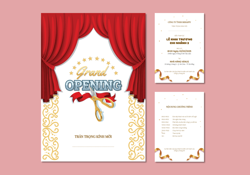 Mẫu thiệp khai trương Thanh Lịch, Hiện Đại 424 | Thiệp mời online | InvitePro by Biihappy