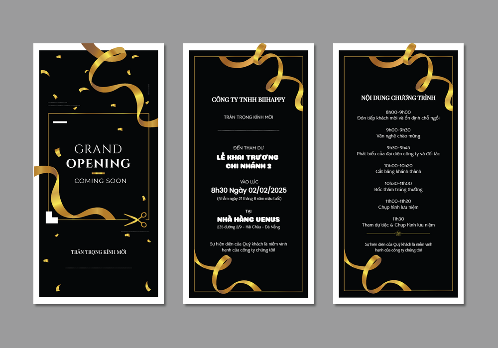 Mẫu thiệp khai trương Sang Trọng, Hiện Đại 434 | Thiệp mời online | InvitePro by Biihappy
