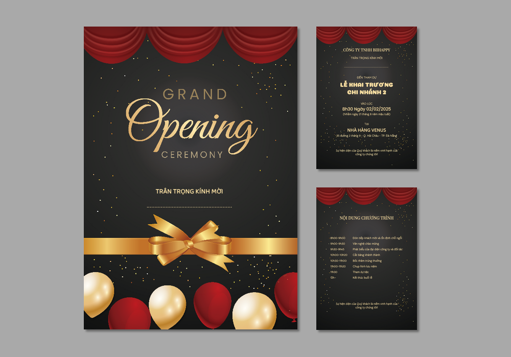 Mẫu thiệp khai trương Sang Trọng, Hiện Đại 437 | Thiệp mời online | InvitePro by Biihappy