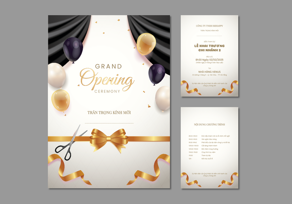 Mẫu thiệp khai trương Sang Trọng, Hiện Đại 439 | Thiệp mời online | InvitePro by Biihappy