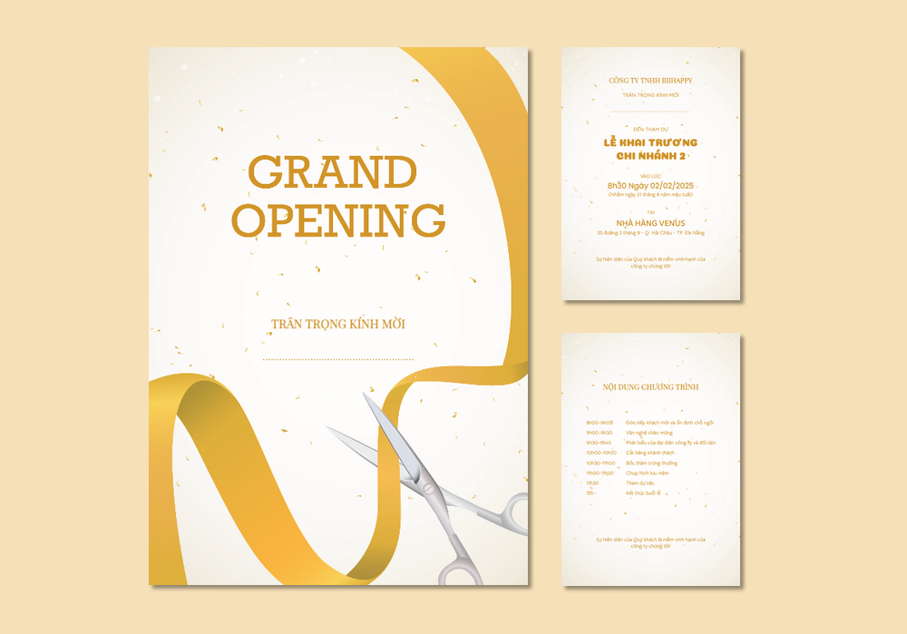 Mẫu thiệp khai trương Thanh Lịch, Hiện Đại 458 | Thiệp mời online | InvitePro by Biihappy