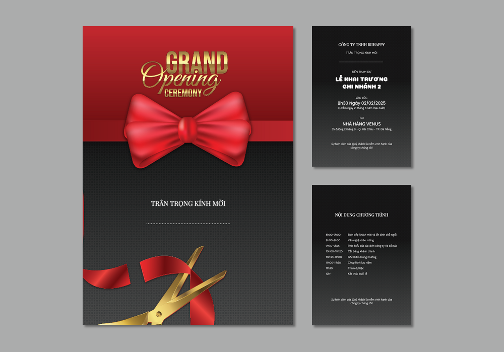 Mẫu thiệp khai trương Sang Trọng, Hiện Đại 463 | Thiệp mời online | InvitePro by Biihappy