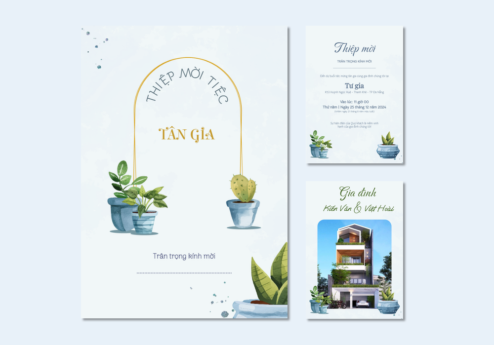 Mẫu thiệp tân gia Có Hình, Hiện Đại, Màu Nước 483 | Thiệp mời online | InvitePro by Biihappy
